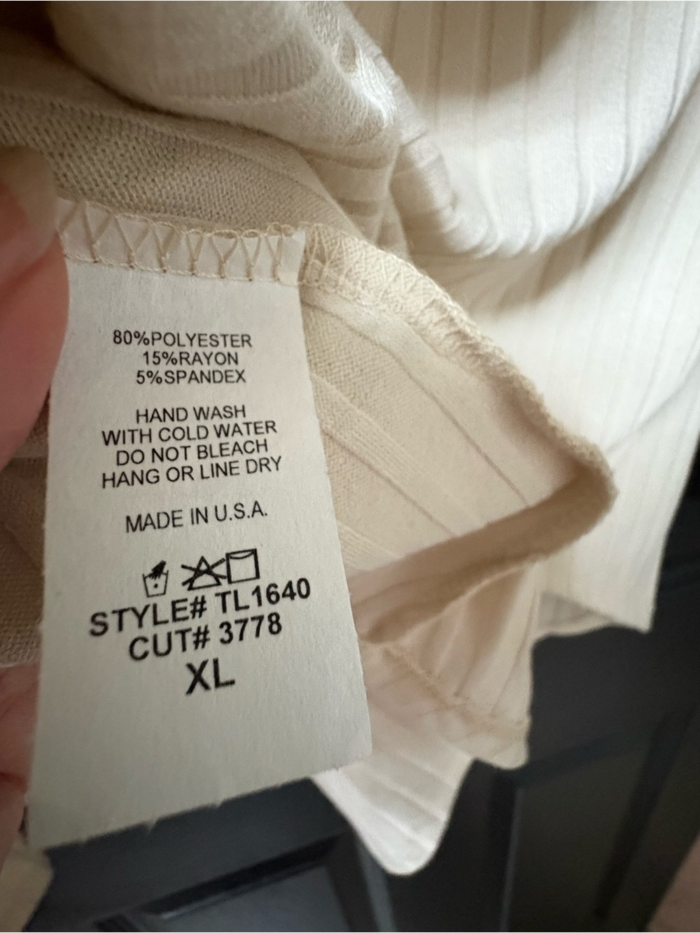 BomBom Cream Ribbed Button-Down Women's Top - Picture 4 of 4